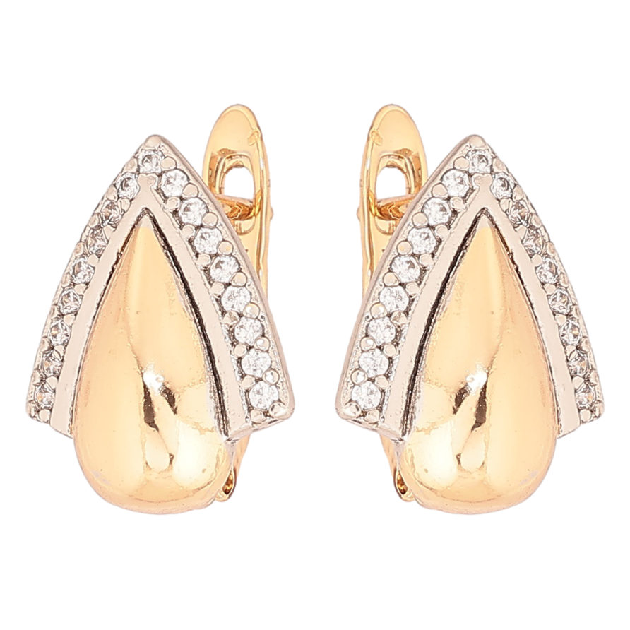 Сережки Xuping Позолота 18K + Родій англійський замок «Декоративний візерунок з кристалами» фото №1