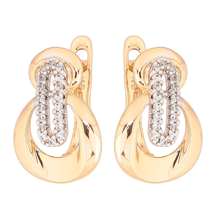 Сережки Xuping Позолота 18K + Родій англійський замок «Декоративний візерунок з кристалами» фото №25