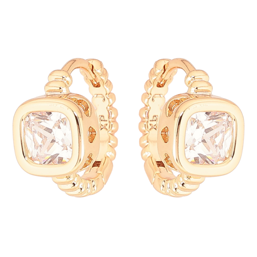Сережки Xuping Позолота 18K колечка «Кристали» фото №1