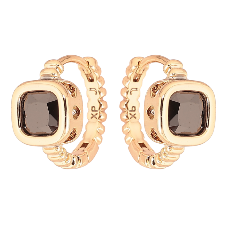 Сережки Xuping Позолота 18K колечка «Чорні кристали» фото №19