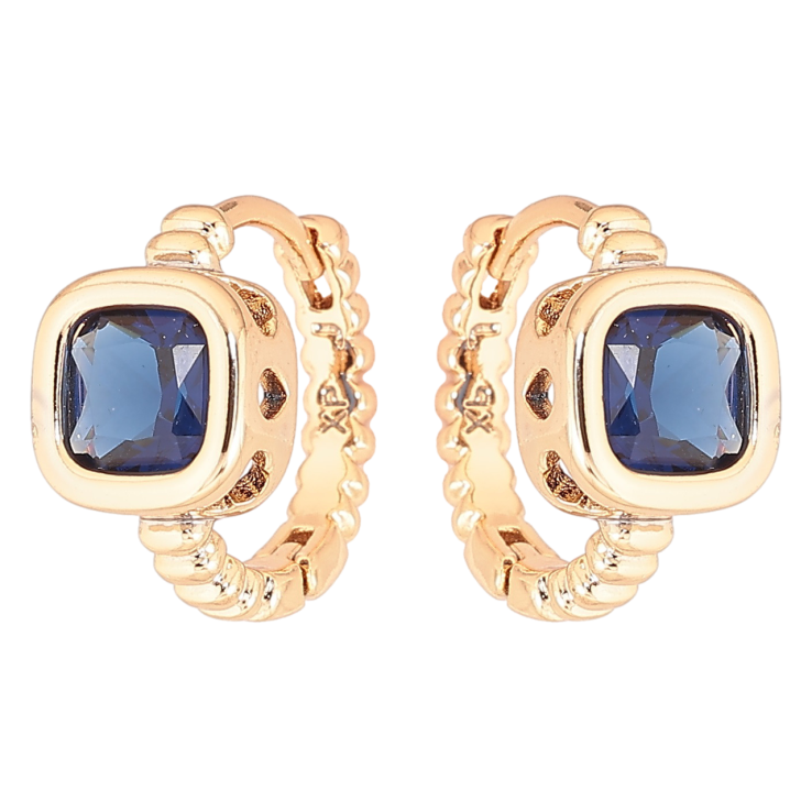 Сережки Xuping Позолота 18K колечка «Сині кристали» фото №23