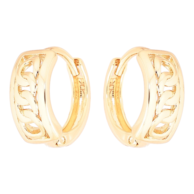 Серьги Xuping Позолота 18K колечки Узор цепочка фото №24