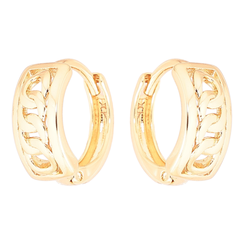 Серьги Xuping Позолота 18K колечки Узор цепочка фото №1