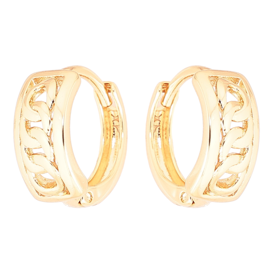 Серьги Xuping Позолота 18K колечки Узор цепочка фото №1