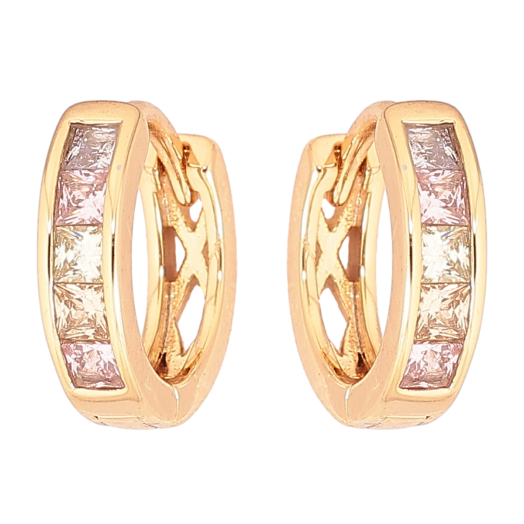 Серьги Xuping Позолота 18K колечки Дорожки разноцветных кристаллов фото №17