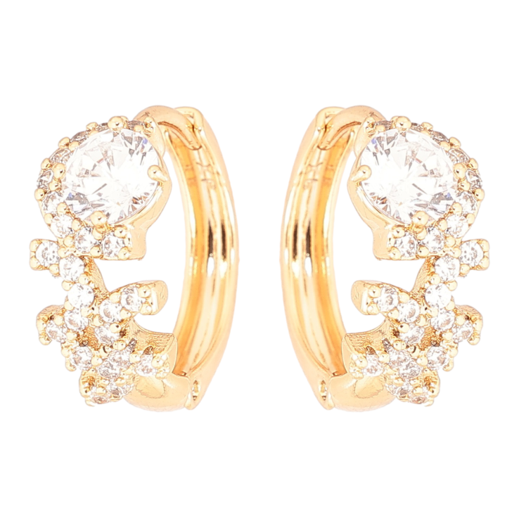 Серьги Xuping Позолота 18K колечки Узор из кристаллов фото №21