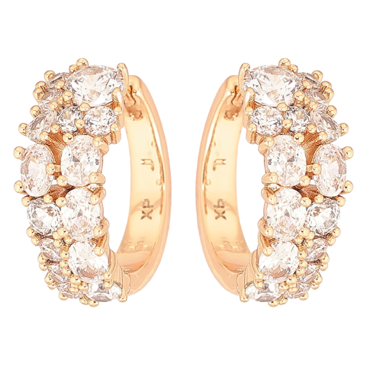 Серьги Xuping Позолота 18K колечки Инкрустация кристаллами фото №16