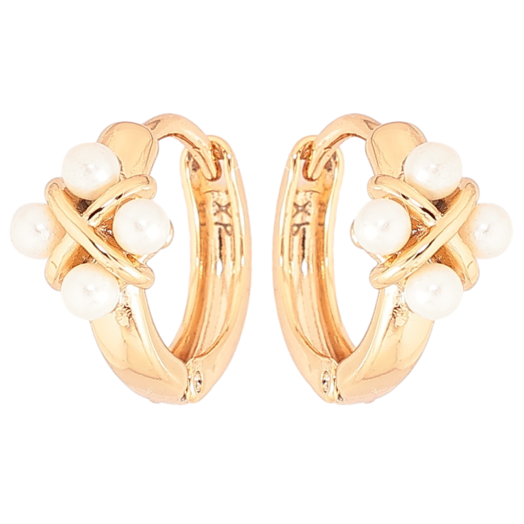 Серьги Xuping Позолота 18K колечки Узор из жемчужин фото №17