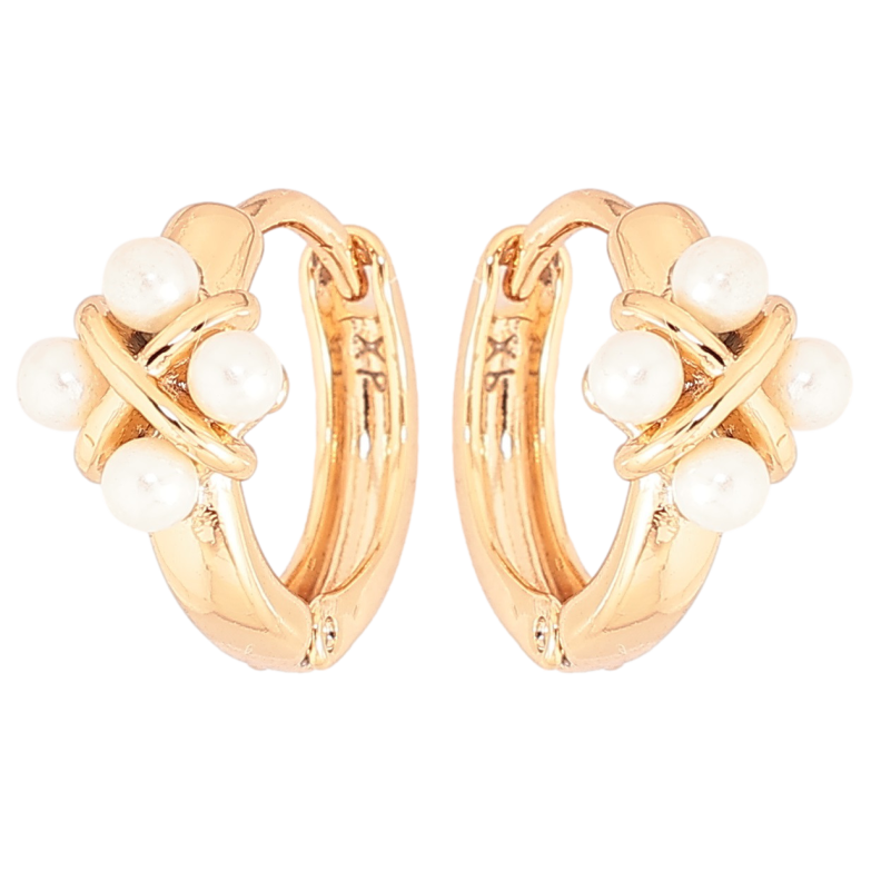 Серьги Xuping Позолота 18K колечки Узор из жемчужин фото №13