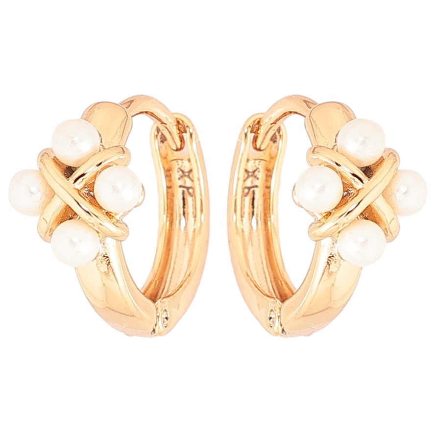 Серьги Xuping Позолота 18K колечки Узор из жемчужин фото №1