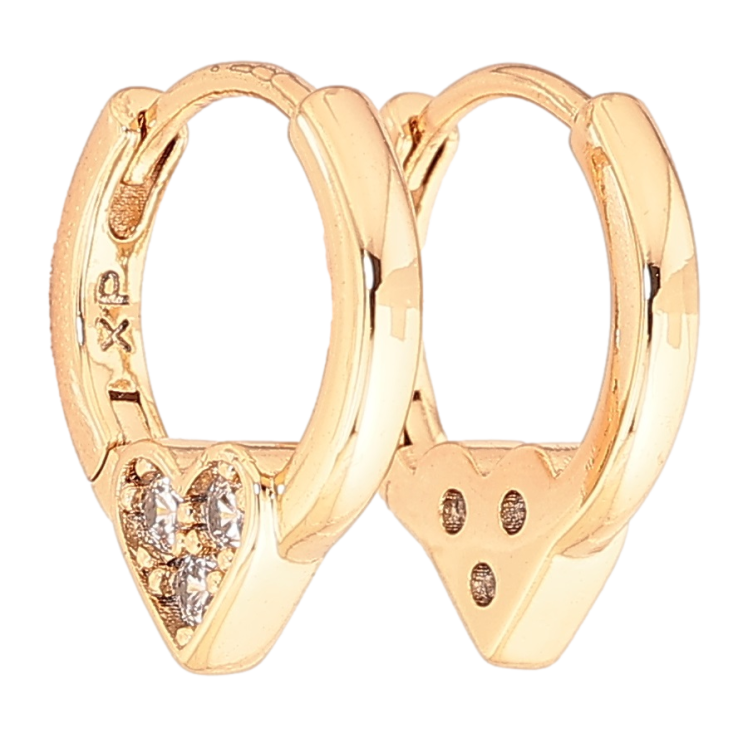 Сережки Xuping Позолота 18K колечка «Сердечка з кристалами» фото №25