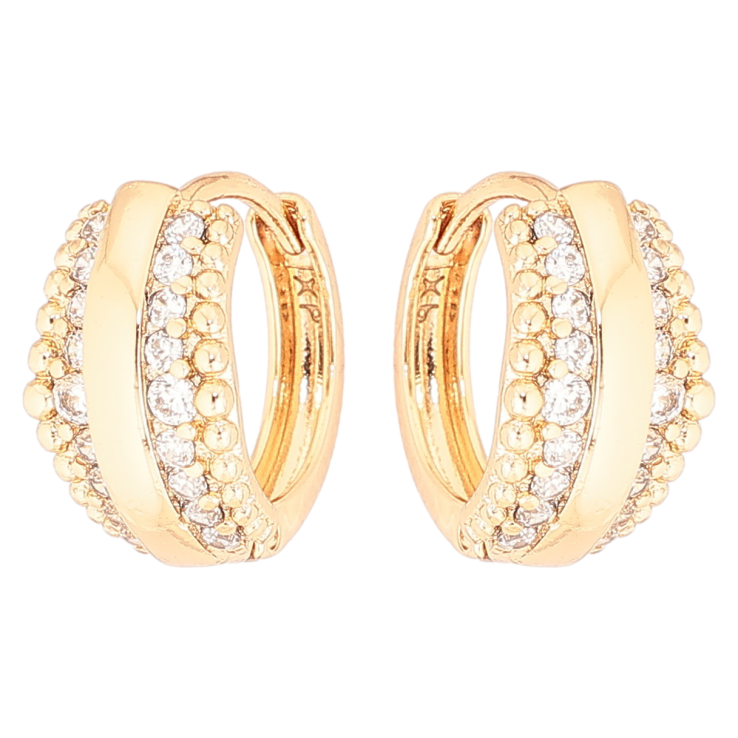 Сережки Xuping Позолота 18K колечка «Візерунок з кристалів» фото №11