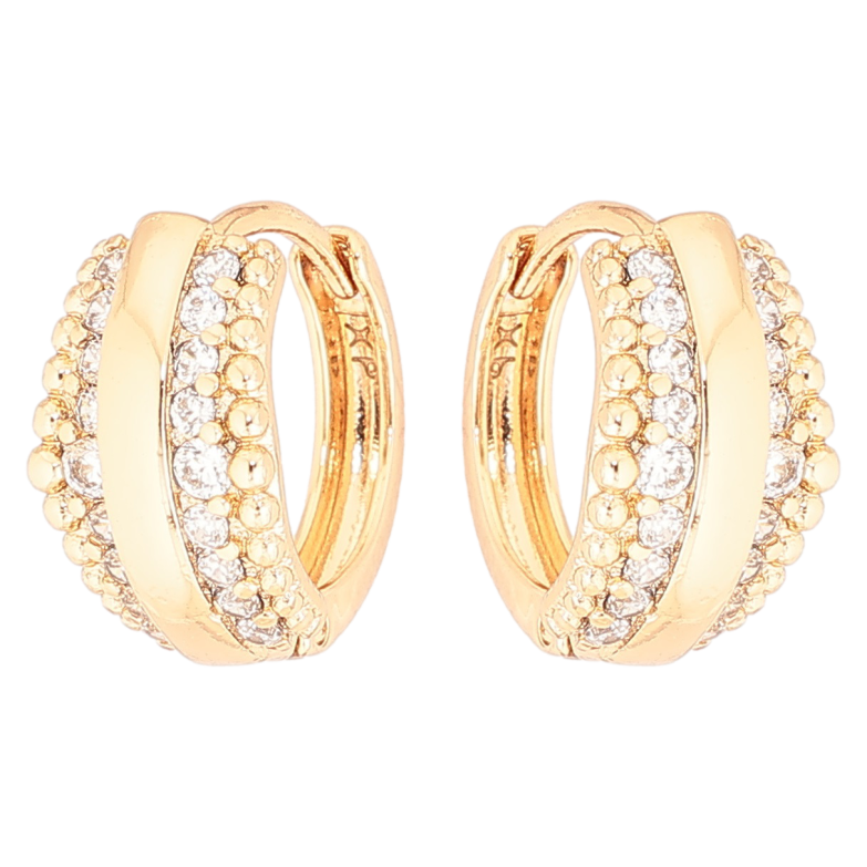 Сережки Xuping Позолота 18K колечка «Візерунок з кристалів» фото №2