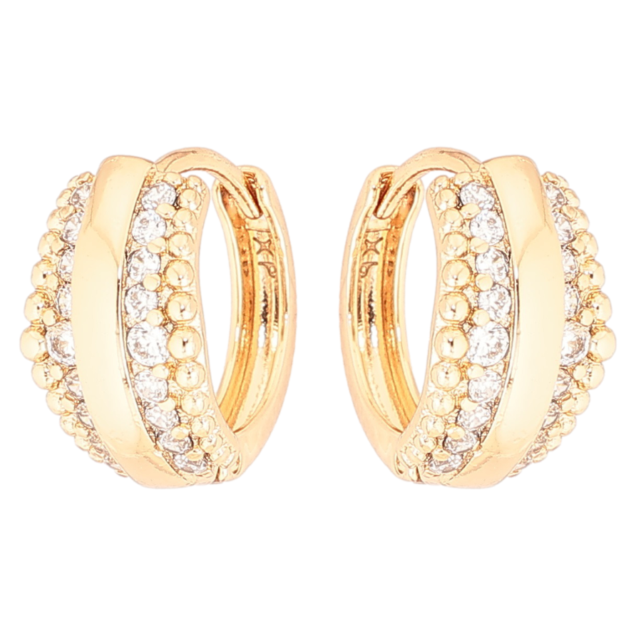 Сережки Xuping Позолота 18K колечка «Візерунок з кристалів» фото №1