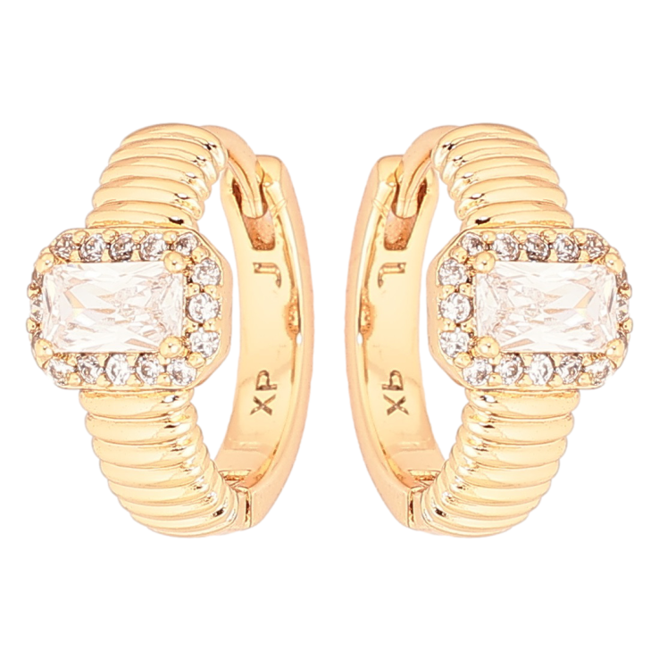 Сережки Xuping Позолота 18K колечка «Візерунок з кристалів» фото №10