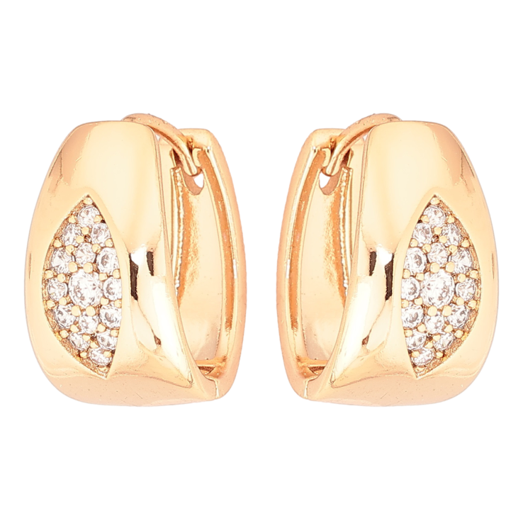 Сережки Xuping Позолота 18K колечка «Візерунок з кристалами» фото №5