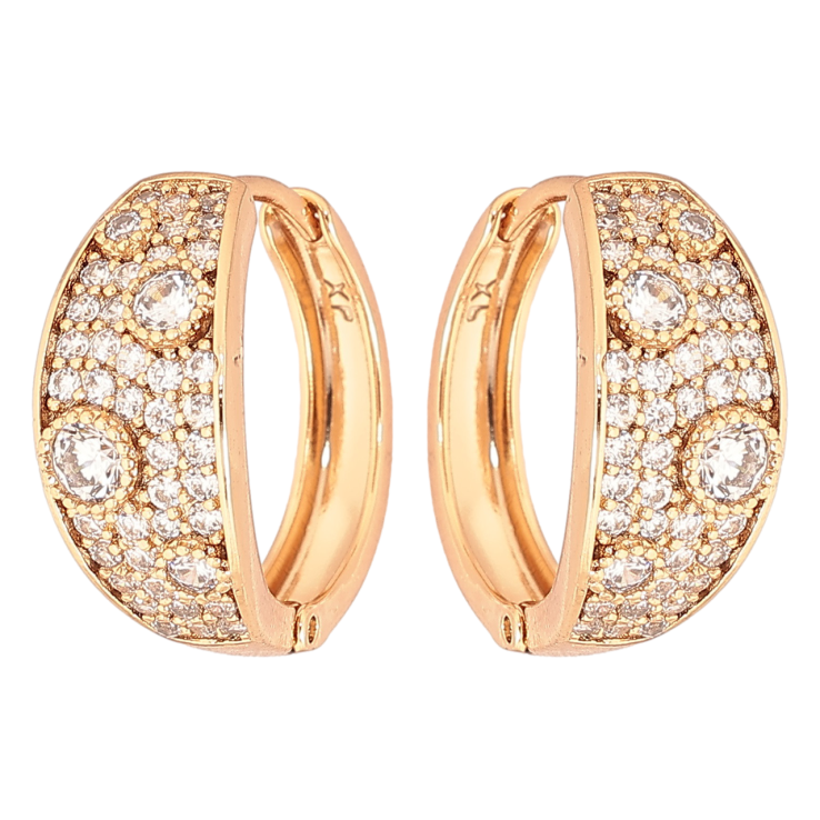 Сережки Xuping Позолота 18K колечка «Інкрустація кристалами» фото №3