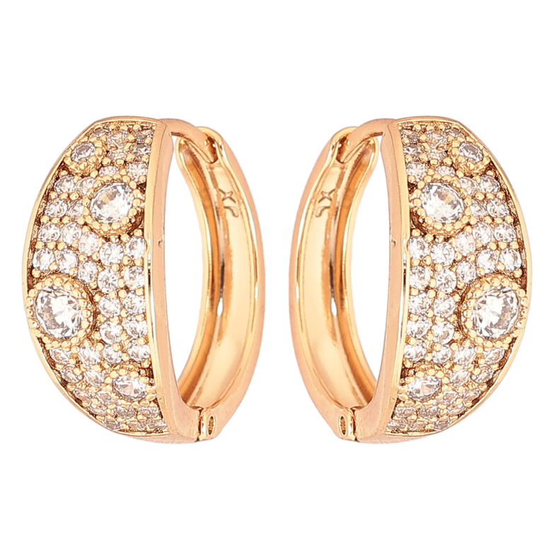 Серьги Xuping Позолота 18K колечки Инкрустация кристаллами фото №1