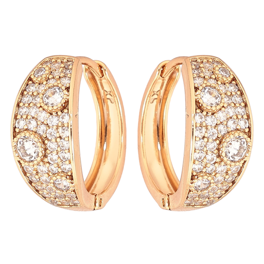 Сережки Xuping Позолота 18K колечка «Інкрустація кристалами» фото №1