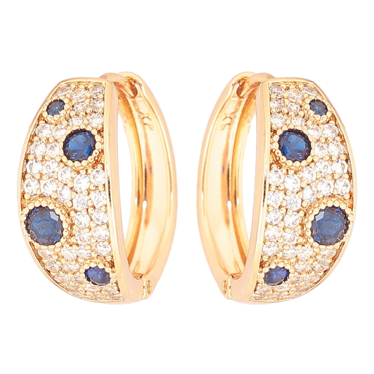 Серьги Xuping Позолота 18K колечки Инкрустация кристаллами фото №2