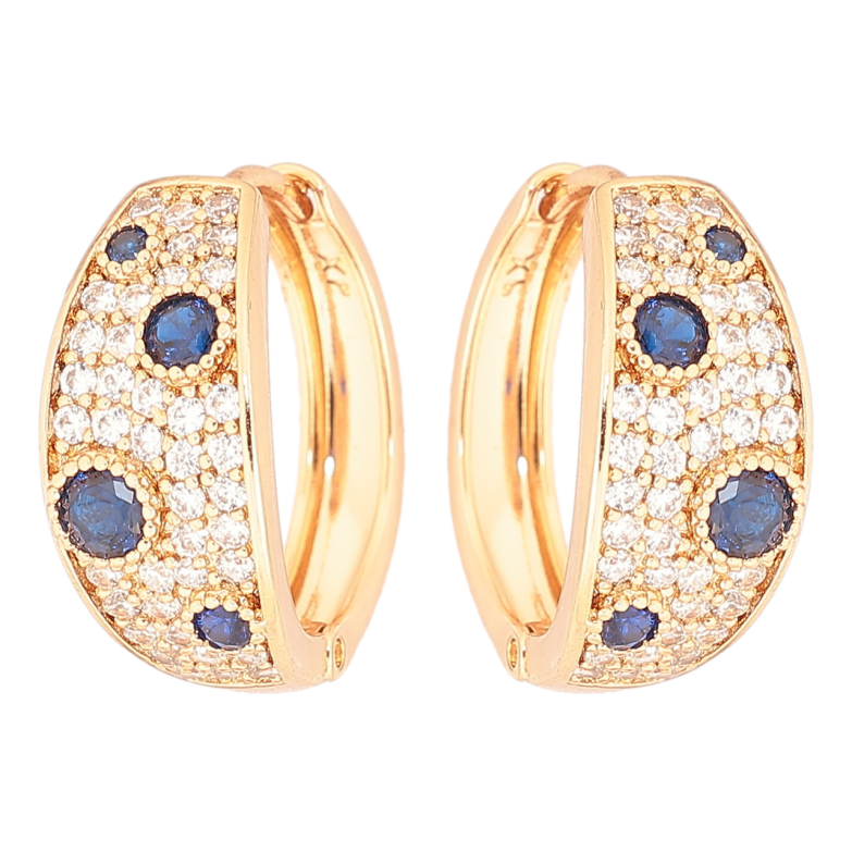 Сережки Xuping Позолота 18K колечка «Інкрустація кристалами» фото №5