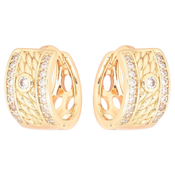 Серьги Xuping Позолота 18K колечки Декоративный узор с кристаллами фото №18 Серьги Xuping Позолота 18K колечки Декоративный узор с кристаллами фото №18