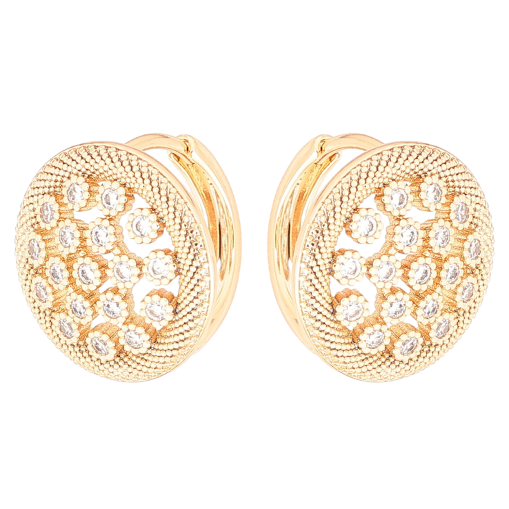 Серьги Xuping Позолота 18K колечки Декоративный узор с кристаллами фото №22