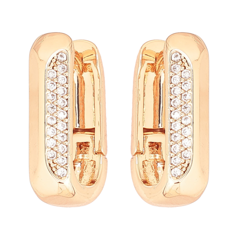 Сережки Xuping Позолота 18K колечка «Візерунок з кристалами» фото №10