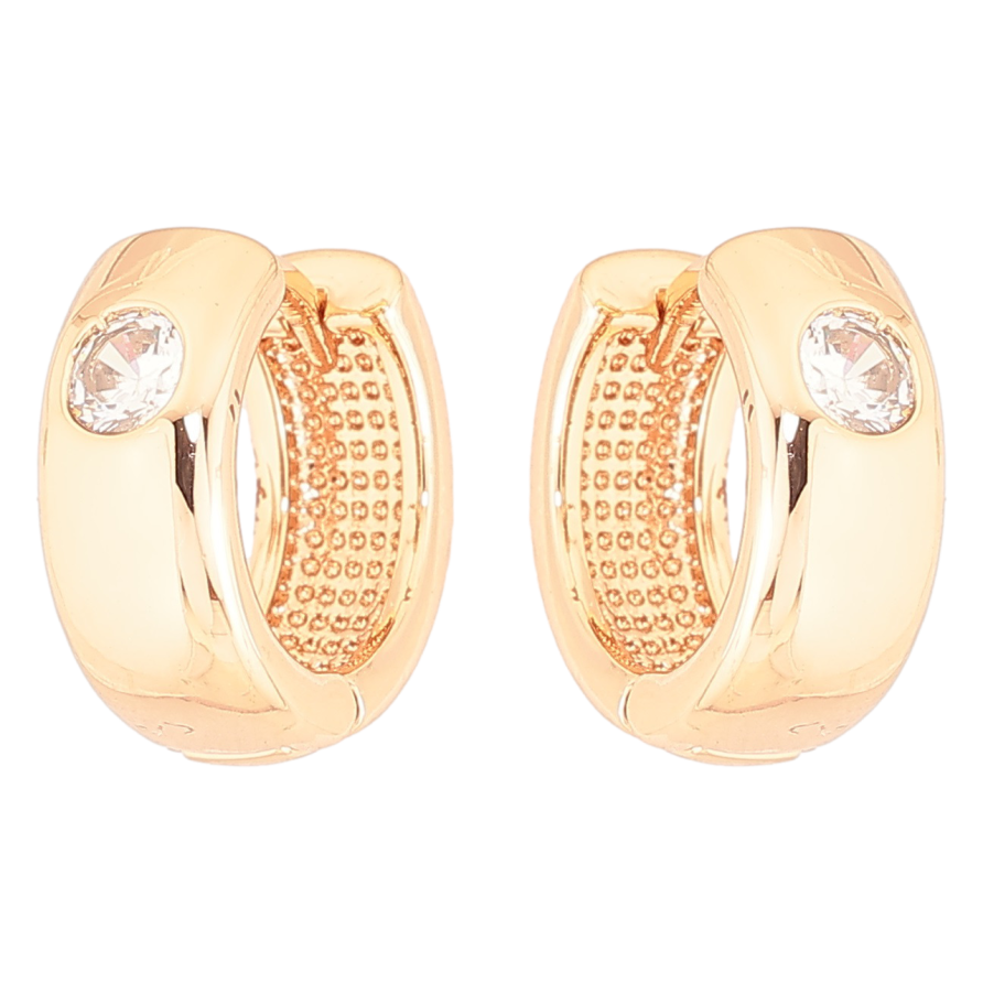 Сережки Xuping Позолота 18K колечка «Вставки кристалів» фото №1