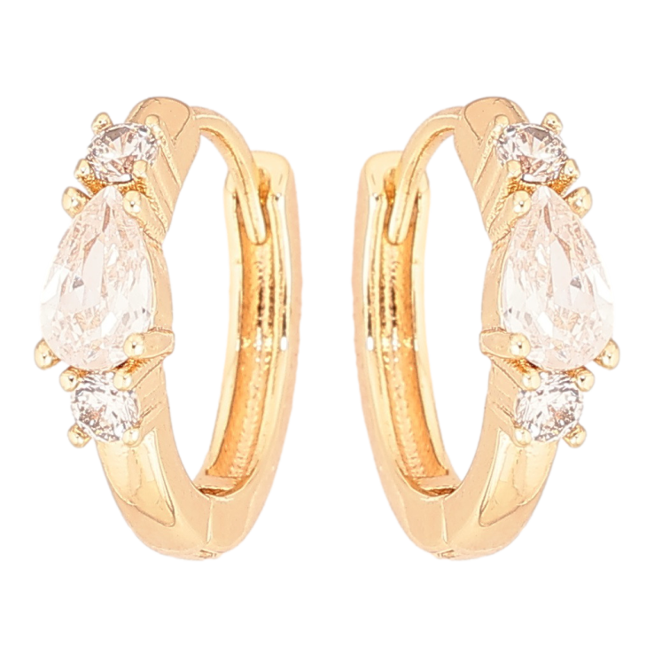 Серьги Xuping Позолота 18K колечки Три кристалла фото №18