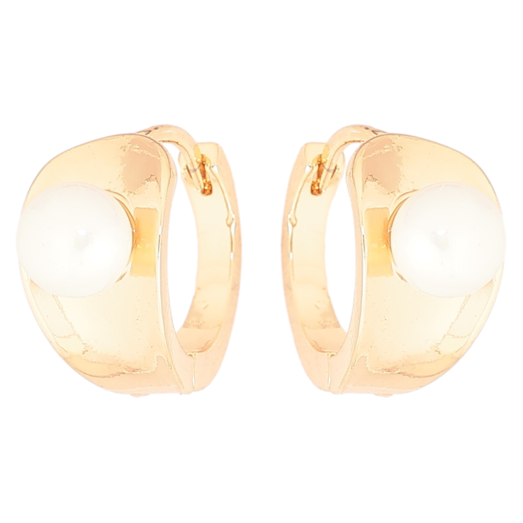 Сережки Xuping Позолота 18K колечка «Візерунок з перлинами» фото №3