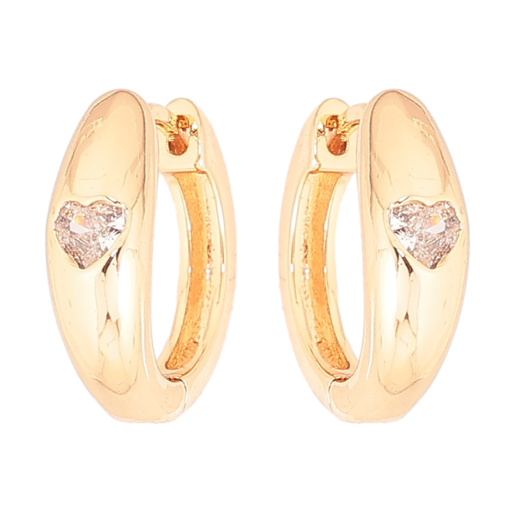 Сережки Xuping Позолота 18K колечка «Кришталеві сердечка» фото №14