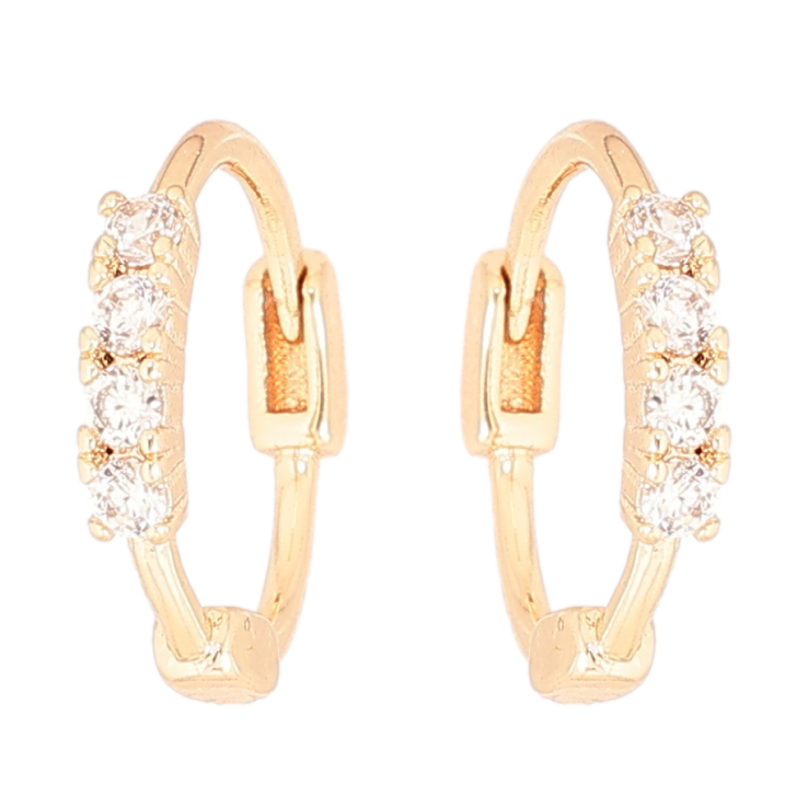 Серьги Xuping Позолота 18K колечки Кристальные дорожки фото №10