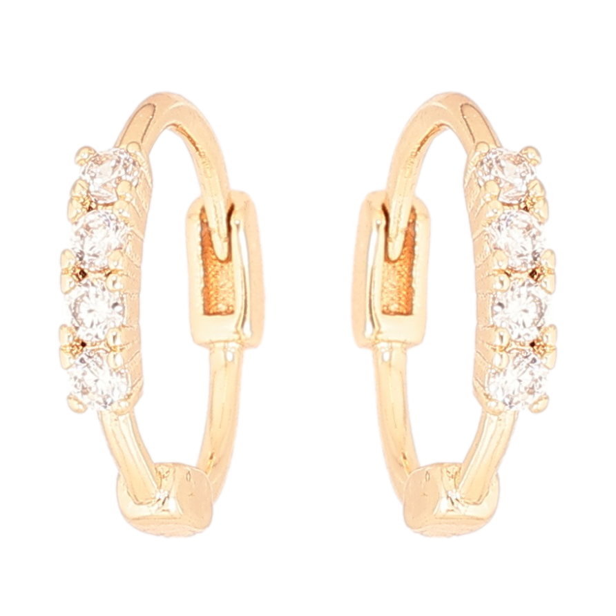 Сережки Xuping Позолота 18K колечка «Кристальні доріжки» фото №1