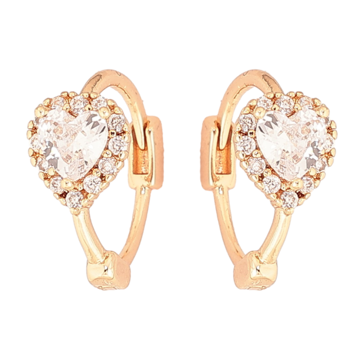 Сережки Xuping Позолота 18K колечка «Кристальні сердечка» фото №24