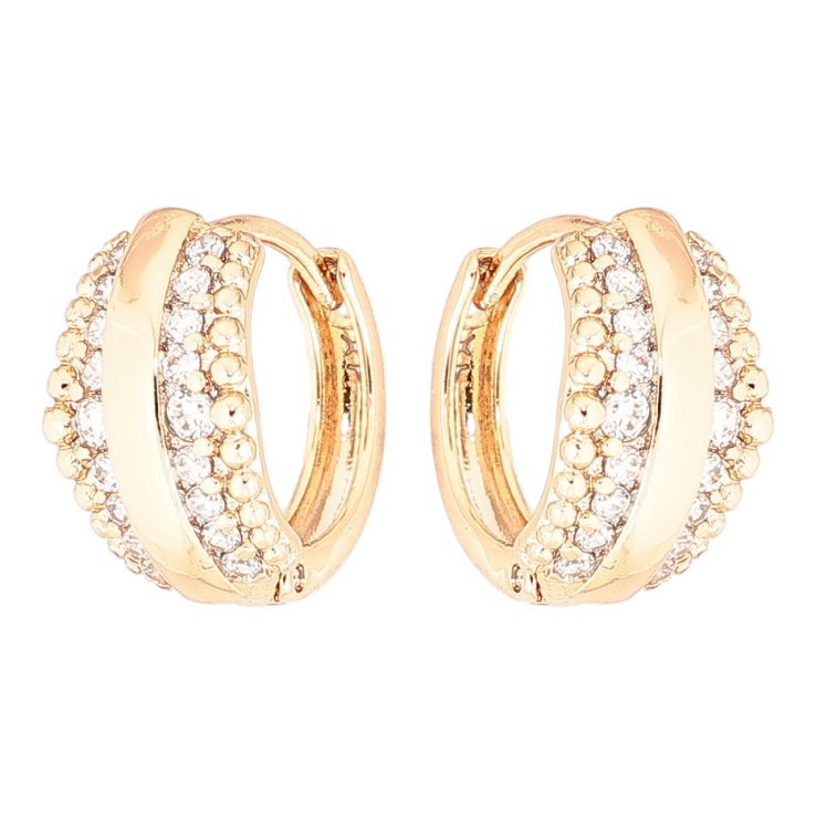 Серьги Xuping Позолота 18K колечки Узор с дорожками кристаллов фото №18