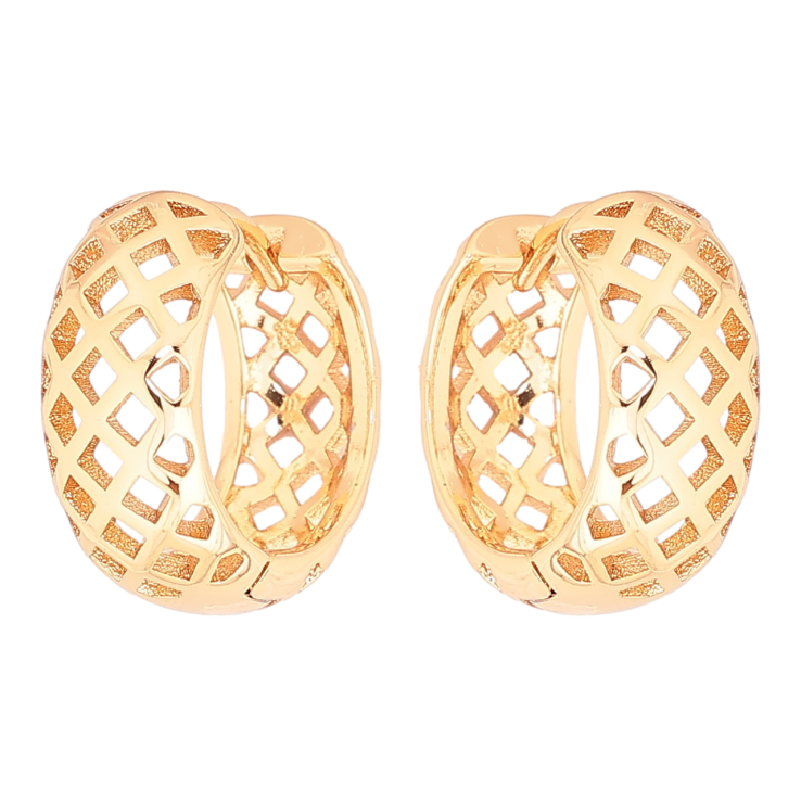 Серьги Xuping Позолота 18K колечки Резной узор фото №3