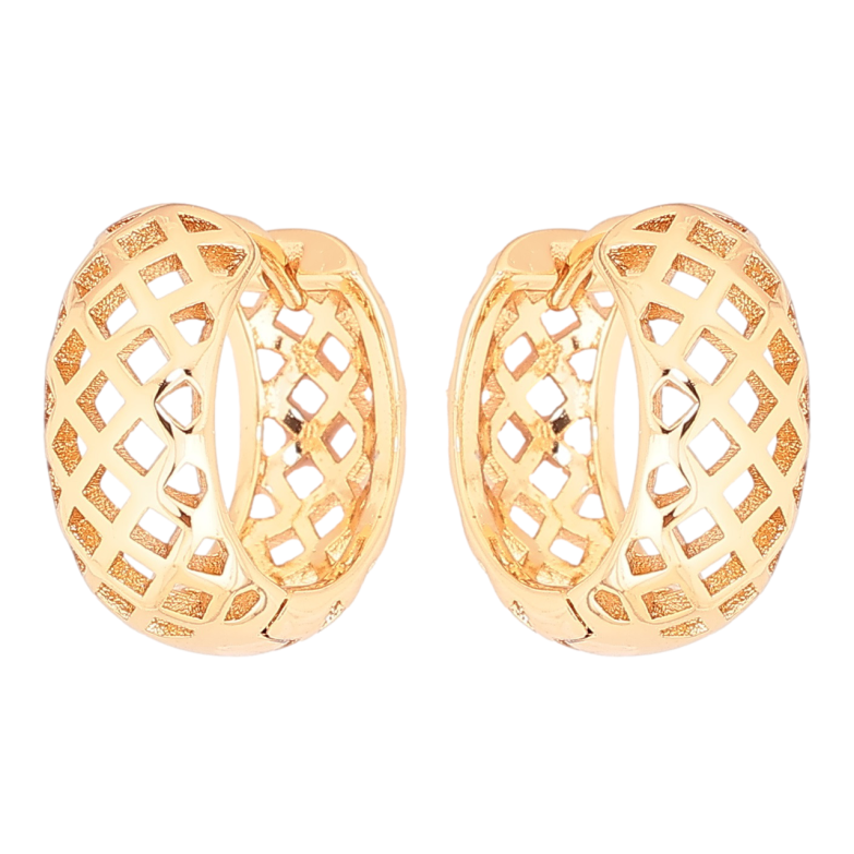 Сережки Xuping Позолота 18K колечка «Різьблений візерунок» фото №5