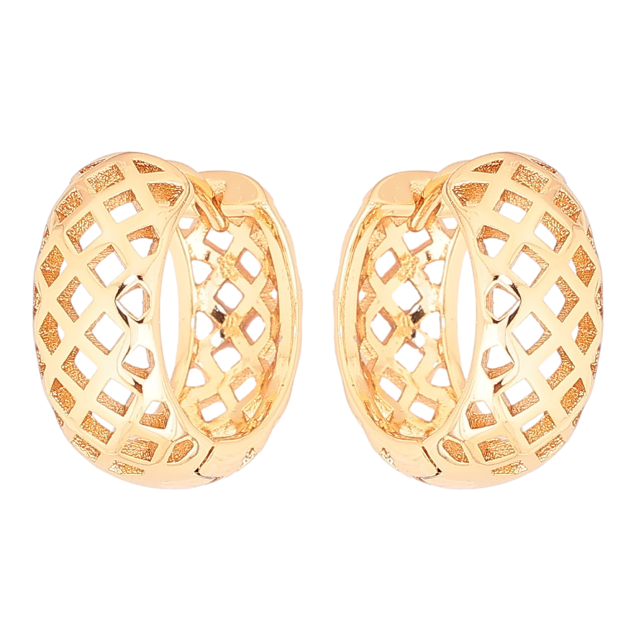 Серьги Xuping Позолота 18K колечки Резной узор фото №1