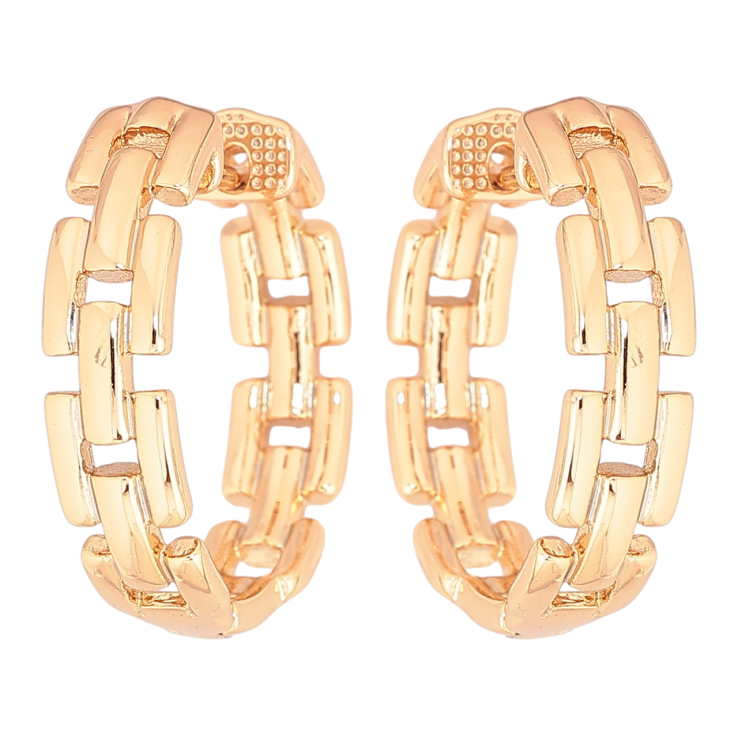 Серьги Xuping Позолота 18K колечки Браслетный узор фото №6