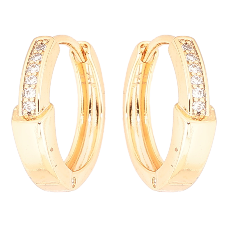 Серьги Xuping Позолота 18K колечки Узор с дорожками кристаллов фото №19