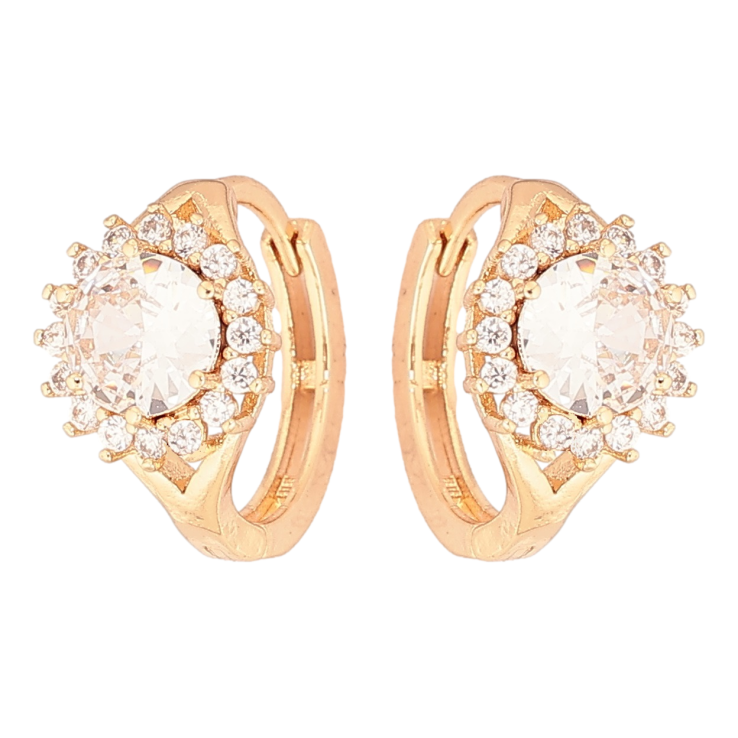 Серьги Xuping Позолота 18K колечки Блеск кристаллов фото №13