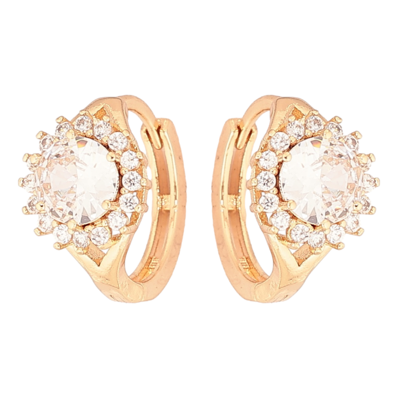 Серьги Xuping Позолота 18K колечки Блеск кристаллов фото №1