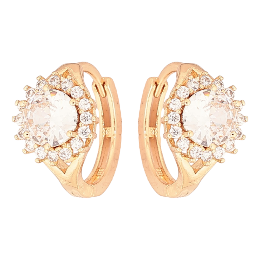 Серьги Xuping Позолота 18K колечки Блеск кристаллов фото №1