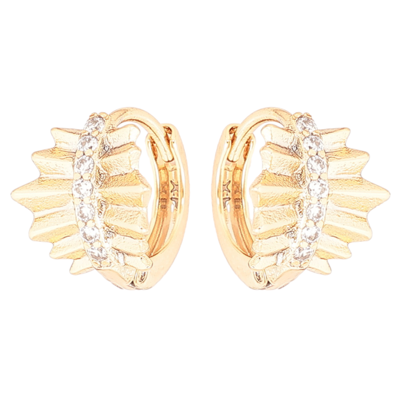 Серьги Xuping Позолота 18K колечки Декоративный узор с дорожками кристаллов фото №5 Серьги Xuping Позолота 18K колечки Декоративный узор с дорожками кристаллов фото №5