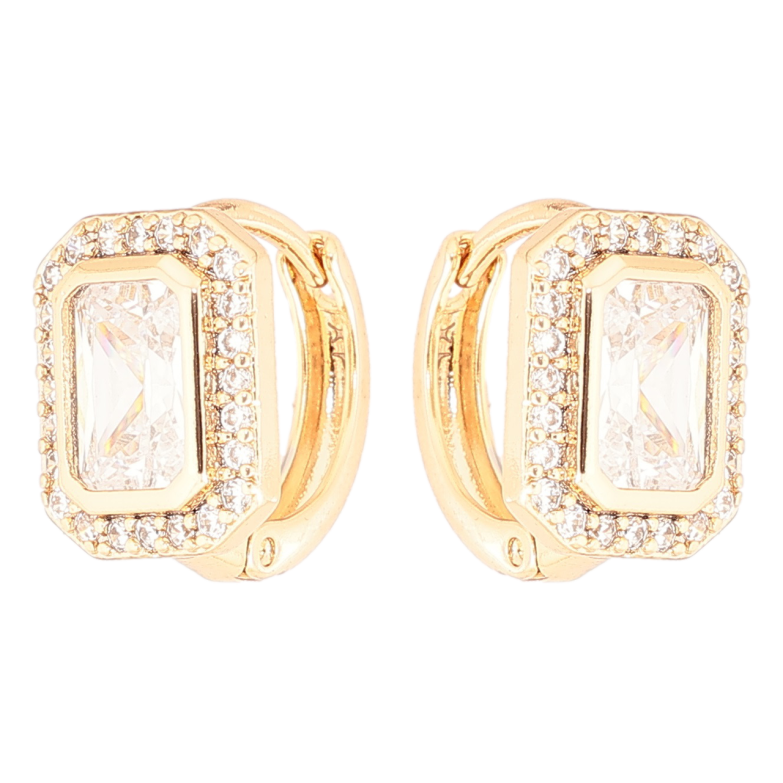 Серьги Xuping Позолота 18K колечки Кристальный блеск фото №1 Серьги Xuping Позолота 18K колечки Кристальный блеск фото №1