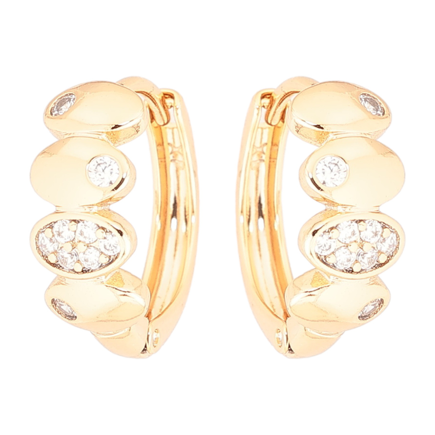 Серьги Xuping Позолота 18K колечки Декоративный узор с кристаллами фото №1 Серьги Xuping Позолота 18K колечки Декоративный узор с кристаллами фото №1