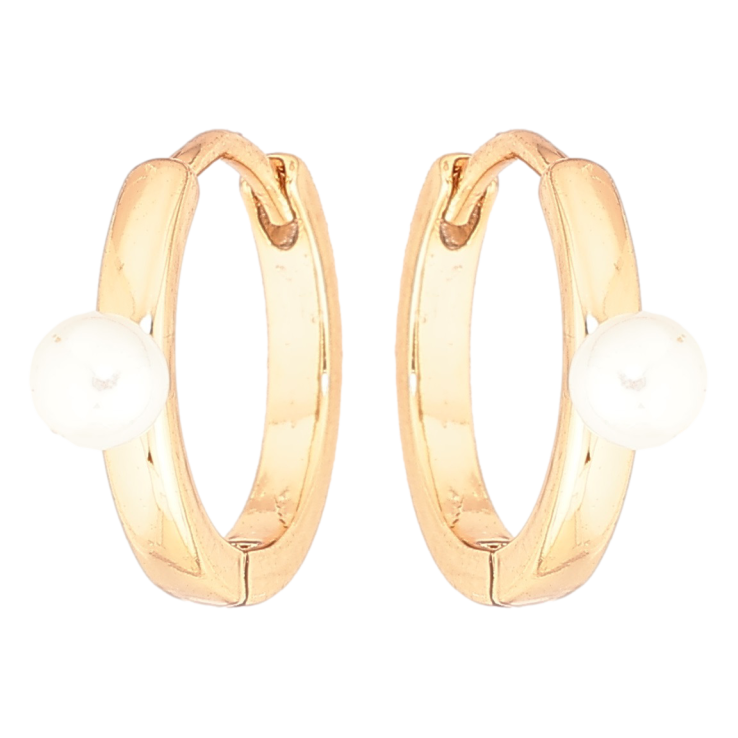 Сережки Xuping Позолота 18K колечка «Візерунок з перлинами» фото №2