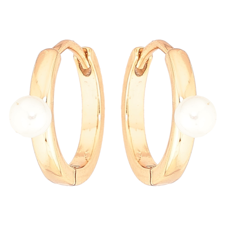 Серьги Xuping Позолота 18K колечки Узор с жемчужинами фото №4