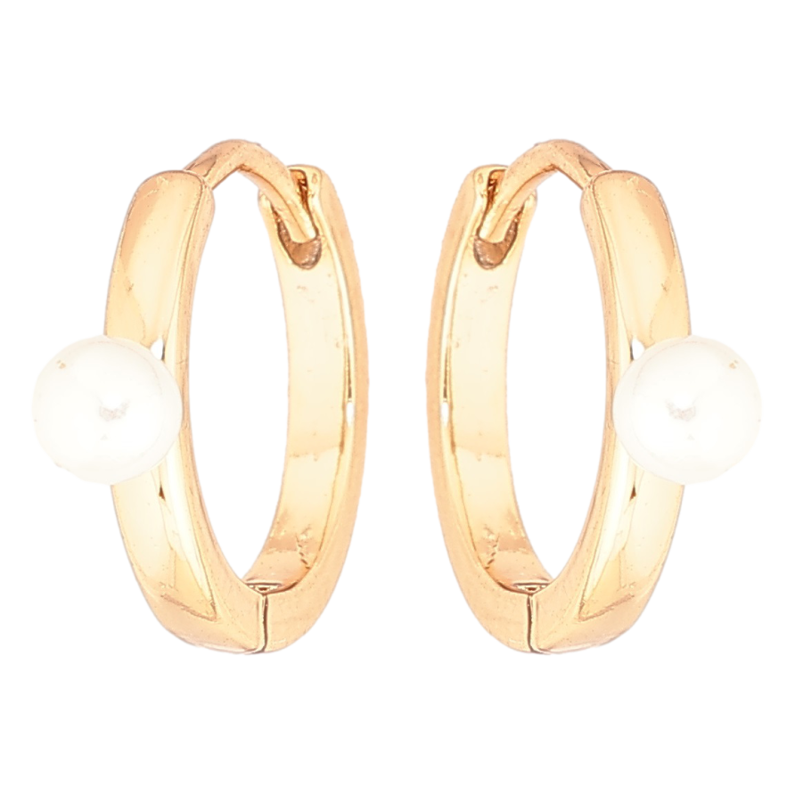 Сережки Xuping Позолота 18K колечка «Візерунок з перлинами» фото №1